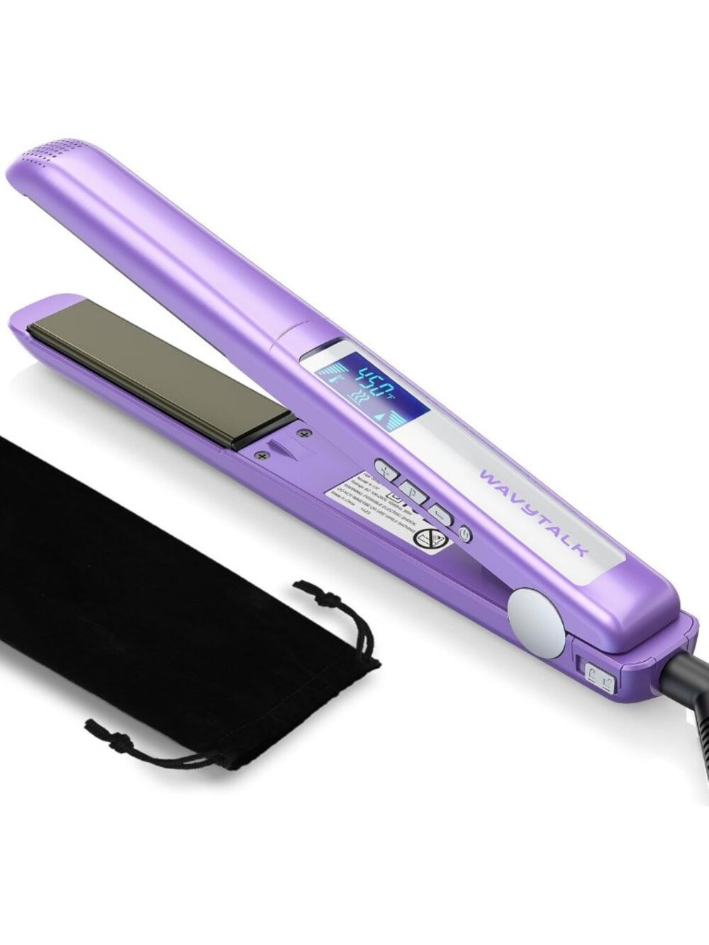 Professional Titanium Flat Iron & Curler - Easy Glide, Dual Voltage, All Hair